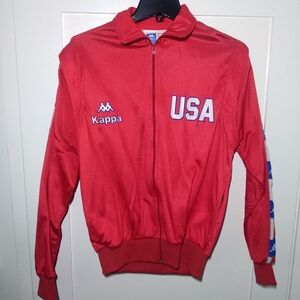 Vintage Kappa Sport 1984 USA Olympic Team Staff Jacket Mens Sz Med Track & Field